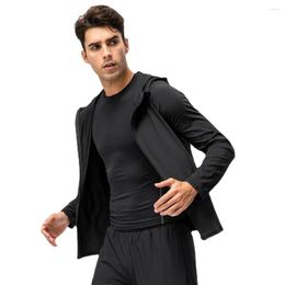 Men's Hoodies Mens Zipper Hoodie Quick-drying Tracksuit Running Training European Size Zip Up