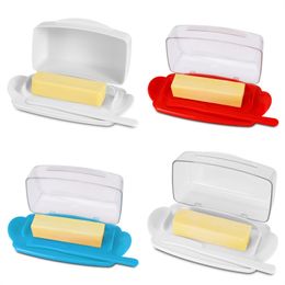 Butter Dish with Countertop Lid, Durable Plastic Butter Container with Spreader Knife, Cute Handle and Flip Lid Design for Easy Access, Non-Slip Two Pcs-6