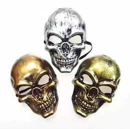 Halloween dla dorosłych Maska Skull Plastikowa Ghost Horror maska ​​złota srebrna czaszka twarz maski unisex halloween maskarady maski propon