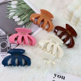 New Vintage Acetate Solid Pumpkin Elegant Hair Claw Clip For Women Girl Long Thick Hair Holder HairPins Fashion Hair Accessories