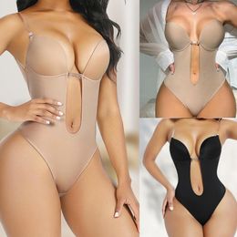 Women's Shapers Women One Piece Slimming Bodysuit Backless Ladies Shaping Plunging Seamless With Bra Nylon Charming Curve Wear