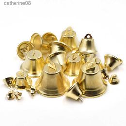 50Pcs Gold Metal Bells Christmas Jingle Bell Ornaments Xmas Tree Decoration DIY Handmade Crafts Wedding Christmas Decor L230621