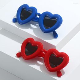 Sunglasses Creative Retro Heart-Shaped Candy Colour Fashion Shades Women Men Eyewear Polarised Sun Glasses Y2k Accessories