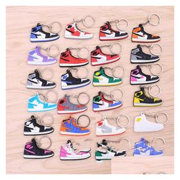 Shoe Parts Accessories Keychains Designer Fashion Stereo Mini Sile Sneaker Keychain 3D Basketball Shoes Key Ring Holders Gift Handbag Car