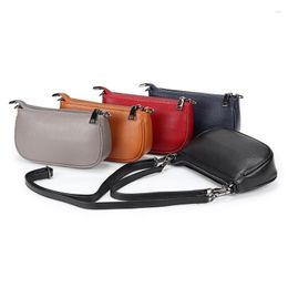 Evening Bags Genuine Leather Women's Underarm Package 2023 Phone Bag Real Cowhide Shoulder Crossbody Lady Soft Purse Commuting Style