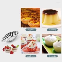 Baking Moulds Stainless Steel Egg Tart Cupcake Moulds Metal Muffins CupsEgg Reusable Cake Mould