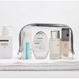 Cosmetic Bags Cases Transparent Plastic Storage Bag with Zipper Cosmetic Handbag Travel Sub-bottling Storage Bathroom Toiletry Bag Makeup Organisers 230808