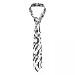 Bow Ties Zebra Skin White Leopard Unisex Necktie Silk Polyester 8 Cm Wide Fashion Neck For Mens Suits Accessories Gravatas Gift