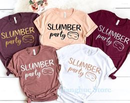 Women's T Shirts Slumber Party Sleepover Squad Girls Birthday Tween Teen