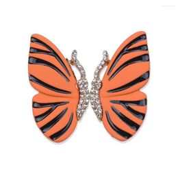 Dangle Earrings Fashion Enamel Stripe Butterfly Drop Women Luxury Shine Rhinestone Earring Jewelry Statement Vintage