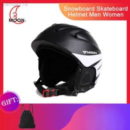 Ski Helmets MOON Skiing Helmet Autumn Winter Adult and Children Snowboard Skateboard Skiing Equipment Snow Sports Safty Ski Helmets HKD230808