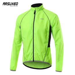 Cycling Shirts Tops ARSUXEO Men's Outdoor Cycling Jacket Sports Waterproof Quick Dry Windbreaker Running Sun Protection Bicycle Skin Clothing 230807