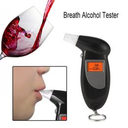 Party Favor LCD Alcohol Tester Keychains Portable Digital Alcohol Detector With 5pcs Mouthpieces Creative Gifts Q426