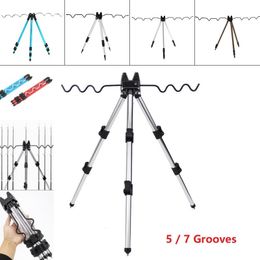 Fish Finder Aluminium Alloy Telescopic 5 7 Groove Fishing Rods Holder Portable Collapsible Stand Sea Pole Bracket 230807