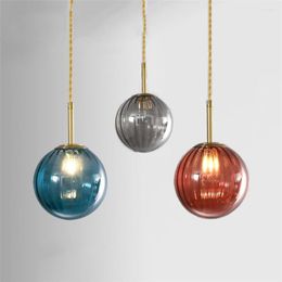 Pendant Lamps Simple Glass Lamp LED Hanging Colorful Lustre Designer Home Decor Pednant Lights Living Room Light Bedrom Bar Luminaires