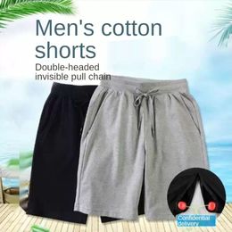 Men's Pants Autumn Spring Invisible Zipper Open Crotch Cotton Underpants Outdoor Sports Mens Plus Size Casual Shorts