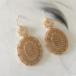 Dangle Earrings Behemia Gold Color Plating Filigree Drop For Women Girl Elegant Casual Office Lady Dinner Party Jewelry Accessory