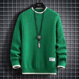Men's Sweaters Christmas Sweater Men Knitted Sweater Men Harajuku Stripe Pattern Knitted Pullover Vintage O-Neck Winter Sweaters S-4XL 230804