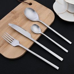 Dinnerware Sets 24Pcs Cutlery Stainless Steel Luxury Tableware Vintage Matte Set Knife Fork Spoon Western Flatware Kitchen Dinner