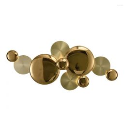 Wall Lamp Artistic Luxury Background Postmodern LED Copper Disc Home Decoration Interior Lighting Fixtures For Living Room