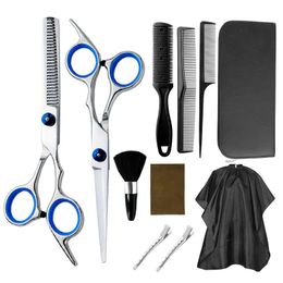 11Pcs Professional Hair Cutting Scissors Hairdressing Stainless Steel Haircut Thinning Shears Kits For Women Men Kids Pets