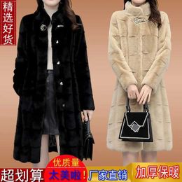 Women's Fur Faux Fur Fur Coat Women Winter Thicken Jacket Coat 2023 New Winter Loose Clothing Mid-length Fur Coat Mink Fleece Collar HKD230727