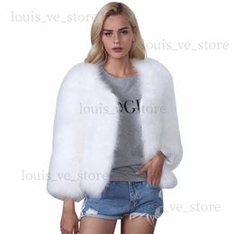 2017 Winter Faux Fur Coat Women Long Sleeve Chic Warm Short Style Fur Jacket Womens Fake Outwear Ladies 3XL F3 T230808