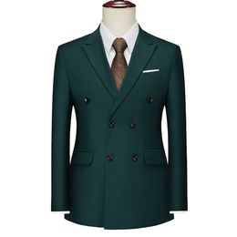 Men's Suits Blazers Green Double Breasted Formal Men Suit Jacket Custom Made Slim Fit Wedding Groom Coats Solid Colour Blazer Jacket Hombre 6XL 230808