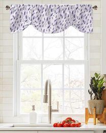 Curtain Lavender Flowers Watercolour Window Living Room Kitchen Cabinet Tie-up Valance Rod Pocket