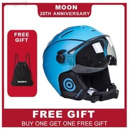 Ski Helmets MOON Men Women Ski Helmet IN-MOLD Winter Sports Skiing Helmets Ski Snowboard With Goggles Mask HKD230808