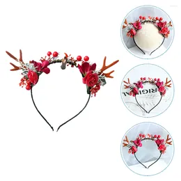 Bandanas Christmas Headband Delicate Hair Hoop Antlers Girls Fashion Hairband Headdress Berries Clasp Xmas Accessory Hairbands