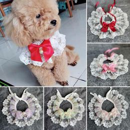 Dog Apparel Dogs Cats Pet Collar Lace Bib Necklace Necktie Daisy Scarf Bowknot Neckerchief Lovely Tie Puppy Grooming Accessories