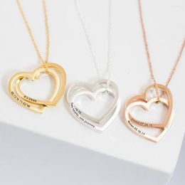 Pendant Necklaces Personalized Heart-shaped Name Necklace Customized Whisper Charm Sister Mom Gift
