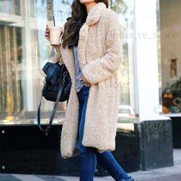 2023 Autumn Long Winter Coat Woman Faux Fur Coat Women Warm Ladies Fur Teddy Jacket Female Plush Teddy Coat Outwear T230808