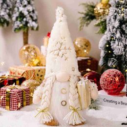 Xmas Tree Pendant Battery Powered Luminous Plush Gnomes Doll with LED Light Christmas Ornament Figure Home Party Decorations L230620