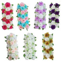 Decorative Flowers Arch Rose Flower Panel Table Runner Bouquet For Wedding Reception Ceremony