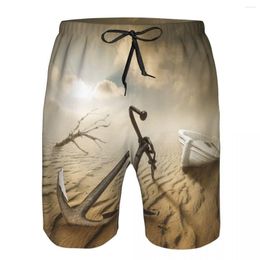 Men's Shorts Mens Swimming Swimwear Boat Anchor In The Desert Men Trunks Swimsuit Beach Wear Boardshorts