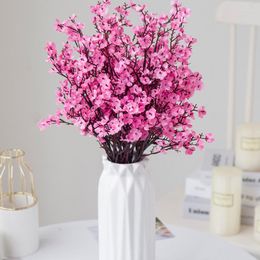 Decorative Flowers Gypsophila Artificial Branch High Quality Cherry Fake Plants Bouquet Living Room Vase For Home Wedding Decoration Autumn