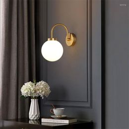 Wall Lamp Nordic Curved Tube Round Ball Lamps Bathroom Mirror Headlight Bedroom Bedside Living Room Lighting LED Sconces Lights