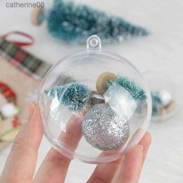 10pcs 4/5/6/7cm Transparent Ball Open Plastic Clear Bauble Ornament Christmas Party Hanging Pendant Gift Package Supplies L230621