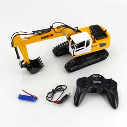 ElectricRC Car Product Huina 1516 Remote Control Excavator 24g 6way Excavation Simulation Engineering Vehicle Children's Toy Holiday Gift 230807