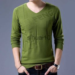 Men's Sweaters Fashion Solid Color V-Neck All-match Knitted Sweater Men's Clothing 2022 Autumn New Oversized Casual Pullovers Loose Korean Tops J230808
