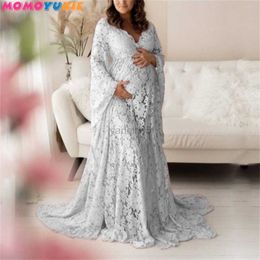 Maternity Dresses Fancy Pregnancy Dress Split Front Pregnant Women Maxi Gown Photography Prop New Long Sexy Maternity Dresses For Photo Shoot Lace HKD230808