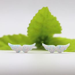Beads 5pcs 20 7.4mm Synthetic OP17 White Wing Opal Pendant For Fashion Gift With Wholesale Price