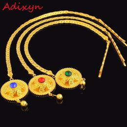 Wedding Jewellery Sets Ethiopian Gold Hair Chain Women 24k Colour African Eritrea Kenya Habesha Accessories 230808