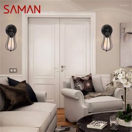 Wall Lamp SAMAN Classical Sconces Light Retro Loft LED Fixtures For Home Corridor Decoration