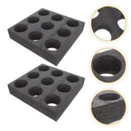 Cups Saucers 2 Pcs Milk Tea Cup Holder Beverage Fixed Tray Takeout Drink Cold Multi-hole Fixing Sponge Coffee