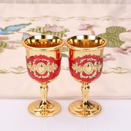 Cups Saucers European Style Wine Glasses Retro Goblet Beverage Champagne Metal Cocktail Cup Wedding Home Bar Decoration KXRE