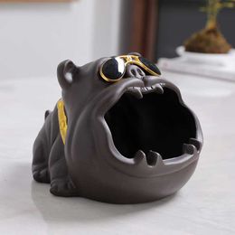 Sunglasses Large Capacity Portable Ornament Ashtray Animal Creative Cartoon Storage Purple Ashtray Sand Ceramic Decoration Dog HKD230808