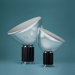 Italian Taccia Lamp Radar Glass Shade LED Table Lamp for Bedroom Bedside Living Room Nordic Home Decor Lights Flexible Desk Lamp HKD230808